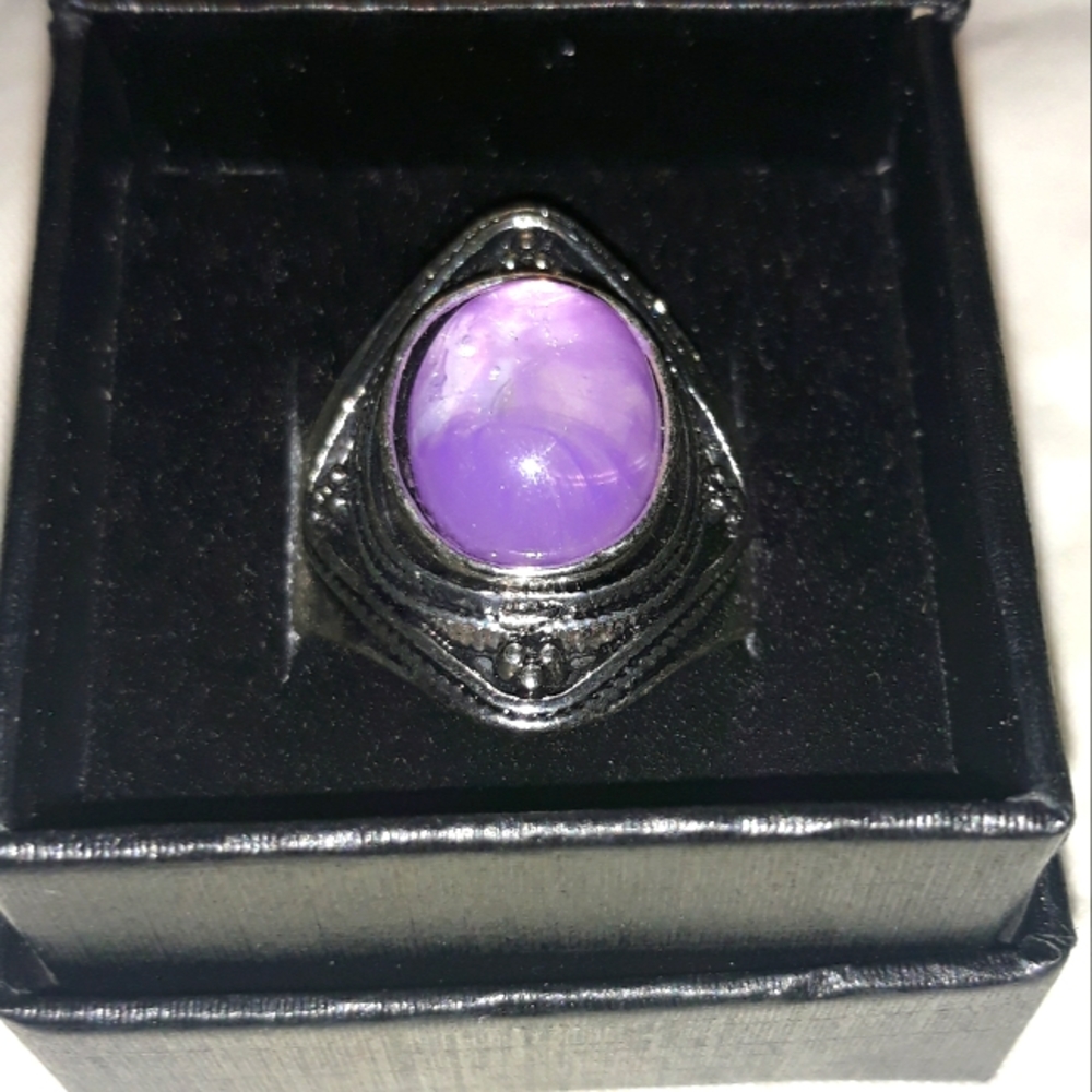 Silver purple Stone Ring